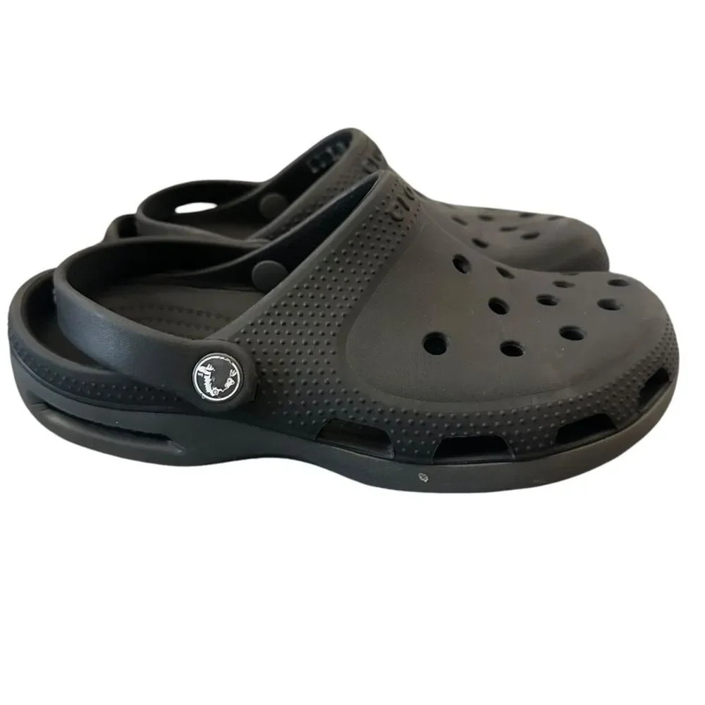 Crocs Duet Plus Clog Women's‎ 7 Black Grey Durable Non Marking Soles Ligthweight